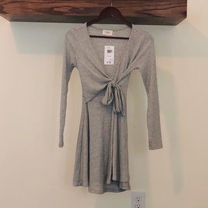 Everly Grey Long Sleeve Wrap Dress NWT